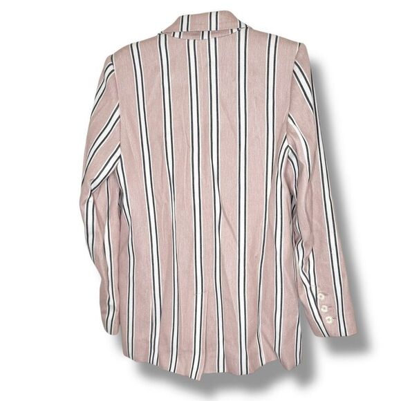FREE PEOPLE Uptown Girl Oversized Blazer in Rose Pink Striped Women’s Size S - Picture 8 of 11